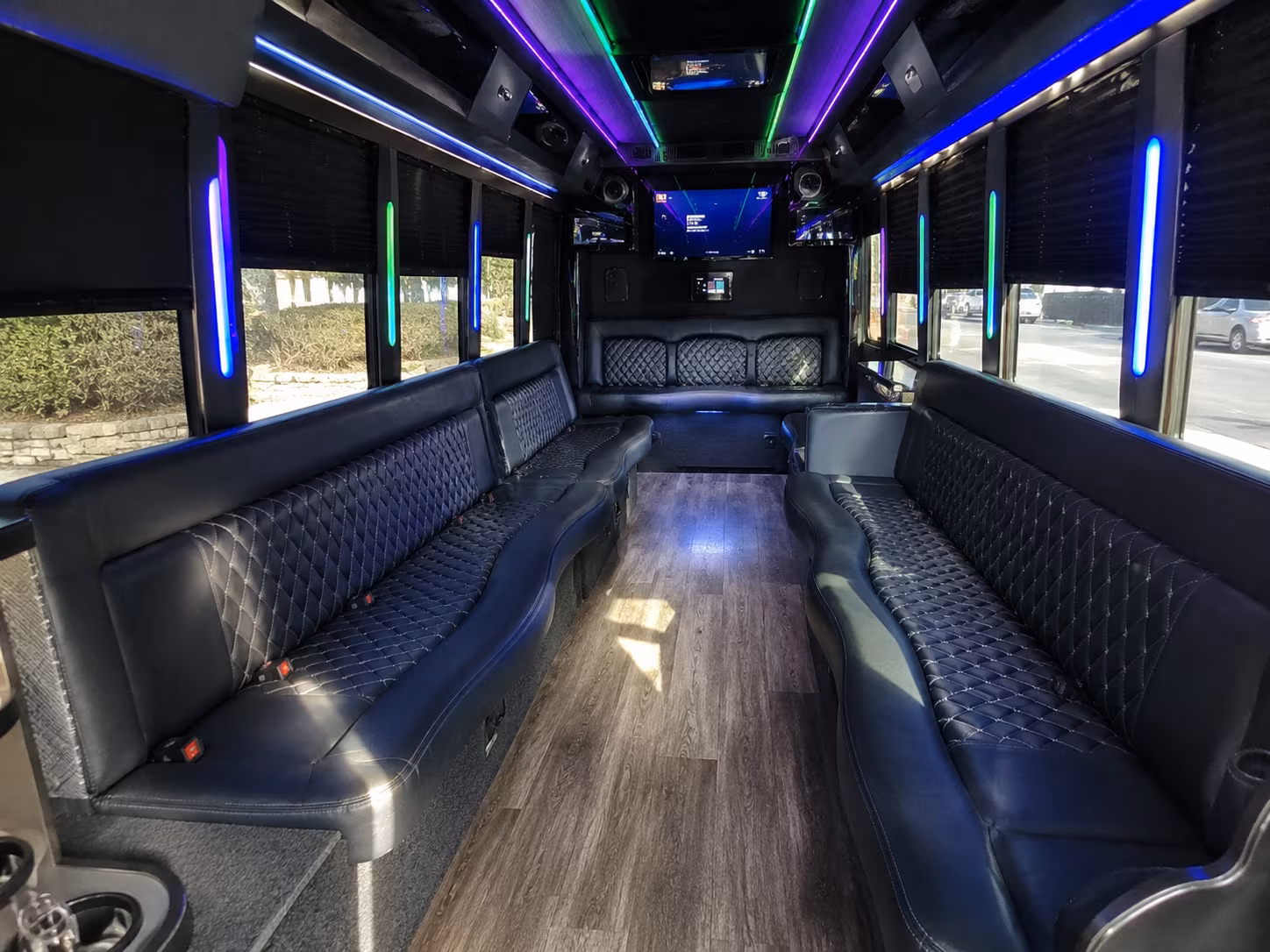 peoria 15 passenger party bus interior