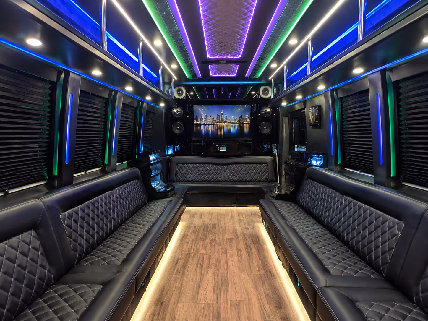 peoria 25 passenger party bus interior